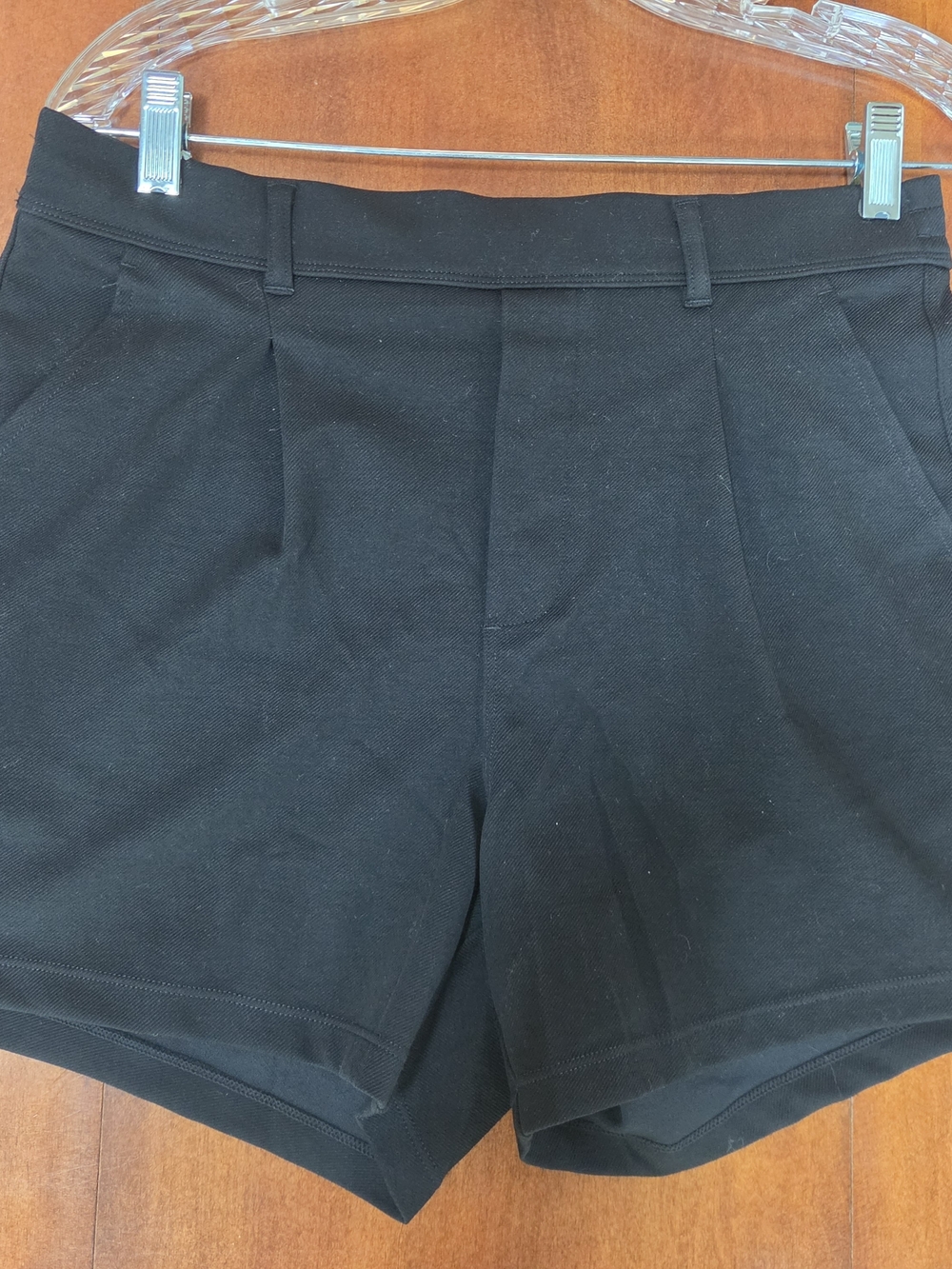 Women's Black Pleated Shorts